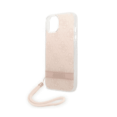 Guess 4G Print Cord iPhone 14 Plus Szilikon Tok - Rózsaszín (GUOHCP14MH4STP)