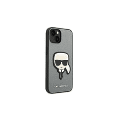 Karl Lagerfeld Saffiano Karl Head Patch Apple iPhone 14 Plus Műbőr Tok - Ezüst (KLHCP14MSAPKHG)