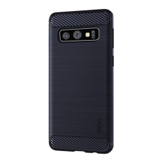 MOFI Samsung Galaxy S10 Ütésálló Tok - Sötétkék karbon mintás (GP-85026)