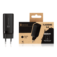 Tactical FlashBang GaN USB-A/2 x USB-C Hálózati töltő - Fekete (65W) (57983112848)