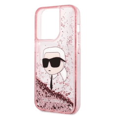 Karl Lagerfeld Glitter Karl Head Apple iPhone 14 Pro Tok - Rózsaszín/Mintás (KLHCP14LLNKHCP)