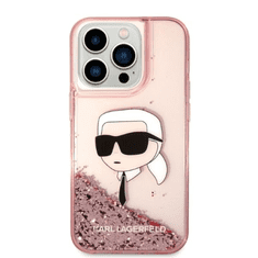 Karl Lagerfeld Glitter Karl Head Apple iPhone 14 Pro Tok - Rózsaszín/Mintás (KLHCP14LLNKHCP)