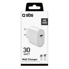 SBS PD USB-C Hálózati töltő - Fehér (30W) (TETR1CPD30)