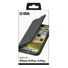SBS Book Wallet Lite Apple iPhone 15 Plus/14 Plus Flip Tok - Fekete (TEBKLITEIP1567K)