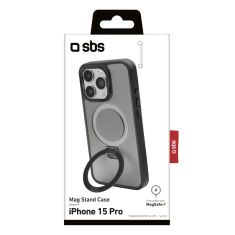SBS Mag Stand Apple iPhone 15 Pro Tok - Fekete (TEMAGCOVSTIP1561PK)