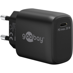 Goobay 65405 USB Type-C GaN Hálózati töltő - Fekete (20W) (65405)