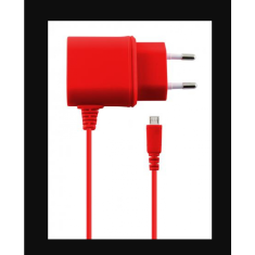 Ksix Micro-USB Hálózati töltő - Piros (5V / 1A) (B1740CD02C)