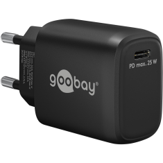 Goobay 65367 USB-C Hálózati töltő - Fekete (25W) (65367)