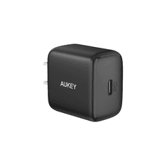 Aukey PA-R1A Hálózati USB-C töltő - Fekete (20W) (PA-R1 BLACK)