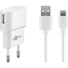 Goobay 45299 USB-C / USB-A Hálozati töltő készlet - Fehér (5W) (45299)
