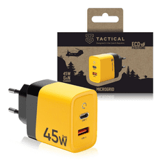 Tactical GaN USB-A / USB-C Hálózati töltő - Sárga (45W) (57983117437)