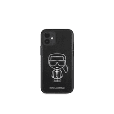 Karl Lagerfeld Apple iPhone 12 Mini Bőr Tok - Fekete/Mintás (KLHCP12SPCUIKWH)