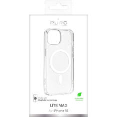 Puro Lite Mag Apple iPhone 15 Magsafe Tok - Átlátszó (PUIPC1561LITEMAGTR)