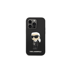 Karl Lagerfeld Silicone Ikonik Apple iPhone 14 Pro Magsafe Tok - Fekete/Mintás (KLHMP14LSNIKBCK)