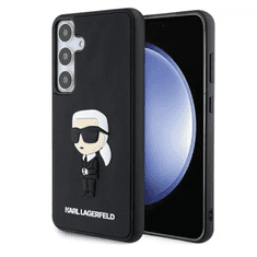 Karl Lagerfeld 3D Rubber Ikonik Samsung Galaxy S24 Tok - Fekete/Mintás (KLHCS24S3DRKINK)