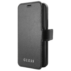 Guess Iridescent Apple iPhone 12/12 Pro Flip Tok - Fekete (GUFLBKSP12MIGLBK)