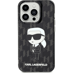 Karl Lagerfeld Monogram Ikonik Apple iPhone 15 Pro Tok - Fekete (KLHCP15LHNKMKLK)