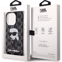 Karl Lagerfeld Monogram Ikonik Apple iPhone 15 Pro Tok - Fekete (KLHCP15LHNKMKLK)