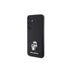 Karl Lagerfeld Saffiano Metal Pin Samsung Galaxy S24+ tok - Fekete/mintás (KLHCS24MPSAKCMPK)