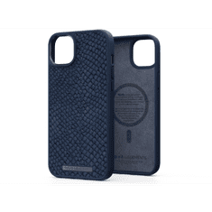 NJORD Salmon Leather MagSafe Apple iPhone 14 Plus Bőr Tok - Kék (NA42SL01)