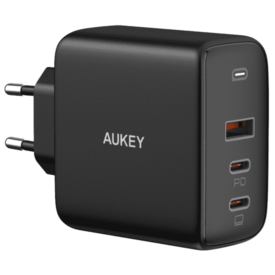 Aukey Omnia Mix3 Hálózati USB-C / USB-A töltő - Fekete (90W) (PA-B6S BLACK)
