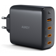 Aukey PA-B7S 3x USB-C / USB-A Hálózati töltő - Fekete (100W) (PA-B7S)