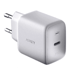 Aukey Omnia GaN USB-C Hálózati töltő - Fehér (61W) (PA-B2 WHITE)