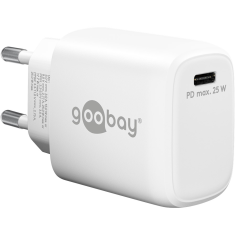 Goobay 65368 USB-C Hálózati töltő - Fehér (25W) (65368)
