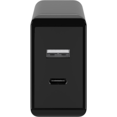 Goobay Hálózati USB-A + USB-C gyorstöltő 28W Fekete (44960)