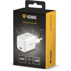 Yenkee YAC G35 Volt GaN USB Type-C Hálózati töltő - Fehér (35W) (YAC G35)