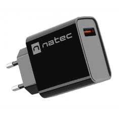 Natec Ribera NUC-2058 USB-A Hálózati töltő - Fekete (18W) (NUC-2058)