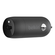 Belkin BoostCharge USB-C Autós töltő - Fekete (30W) (CCA004BTBK)