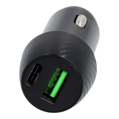 CC303B CARLY USB-C / USB-A Autós töltő - Fekete (38W) (CC303B)