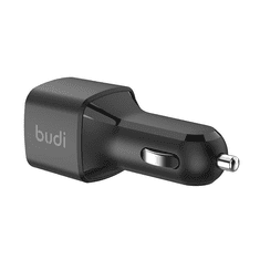 Budi 065R 2x USB-C Autós töltő - Fekete (60W) (065R)