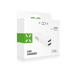 FIXED Smart Rapid Charge Autós 2xUSB-A töltő - Fehér (15W) (FIXCC15-2U-WH)