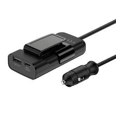 Budi 069 USB-A / USB-C Autós töltő - Fekete (105W) (069)