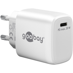 Goobay 65406 USB Type-C GaN Hálózati töltő - Fehér (20W) (65406)