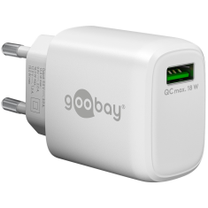 Goobay 61672 USB Type-A Hálózati töltő - Fehér (18W) (61672)