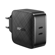 Ugreen CD216 2x USB-C Hálózati töltő - Fekete (66W) (70867B)