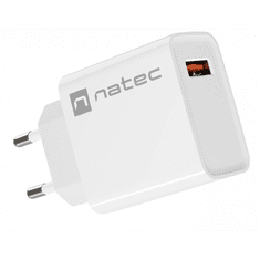 Natec Ribera NUC-2057 USB-A Hálózati töltő - Fehér (18W) (NUC-2057)