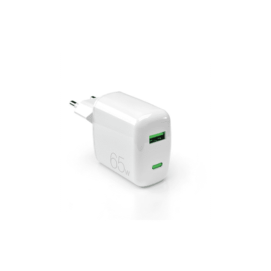 SBS Puro GaN USB-A / USB-C Hálózati töltő - Fehér (65W)