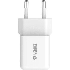 Yenkee YAC G38 Volt GaN 1x USB Type-C / 1x USB Type-A Hálózati töltő - Fehér (20W) (YAC G38)