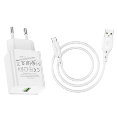 Borofone BN5 USB-A / Micro-USB Hálózati töltő - Fehér (18W) (BRBN530WH)