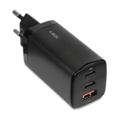 iBOX C-65 GaN 2x USB-C / USB-A Hálózati töltő - Fekete (65W) (ILUC65B)