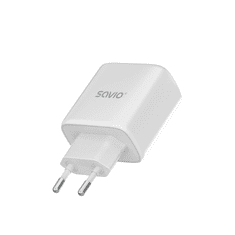 SAVIO LA-06 Hálózati USB-A / USB-C töltő - Fehér (30W) (LA-06)