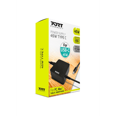 Port Designs Port Connect Hálózati USB-C töltő 45W Fekete (900096)