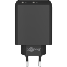 Goobay 61757 2x USB-C Hálózati töltő - Fekete (36W) (61757)