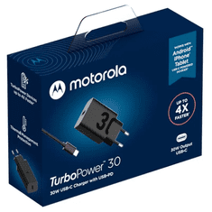 MOTOROLA TurboPower 30 USB Type-C Hálózati Töltő - Fekete (30W) (SJMC302)