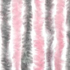 Vidaxl ezüstszürke és rózsaszín zsenília rovarfüggöny 90 x 200 cm 377362