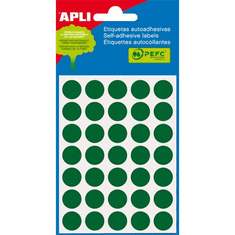 Apli 13mm kör átmérőjű kézzel írható kör Etikett (175 etikett/csomag) Zöld (2058)